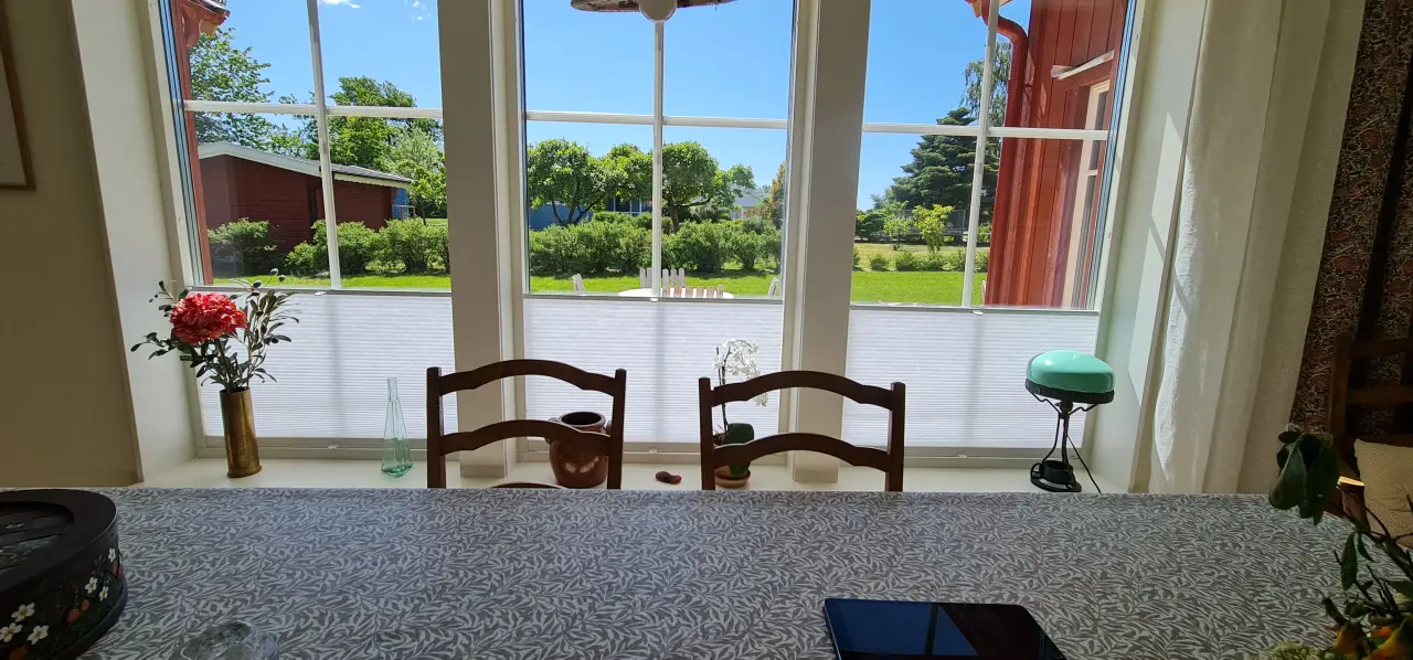 Plisségardiner för sommarstuga i Falkenberg
